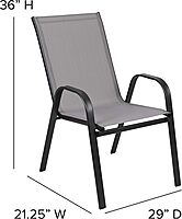 FLASH FURNITURE Brazos Series Outdoor Stackable Patio Chairs with Flex Comfort Material