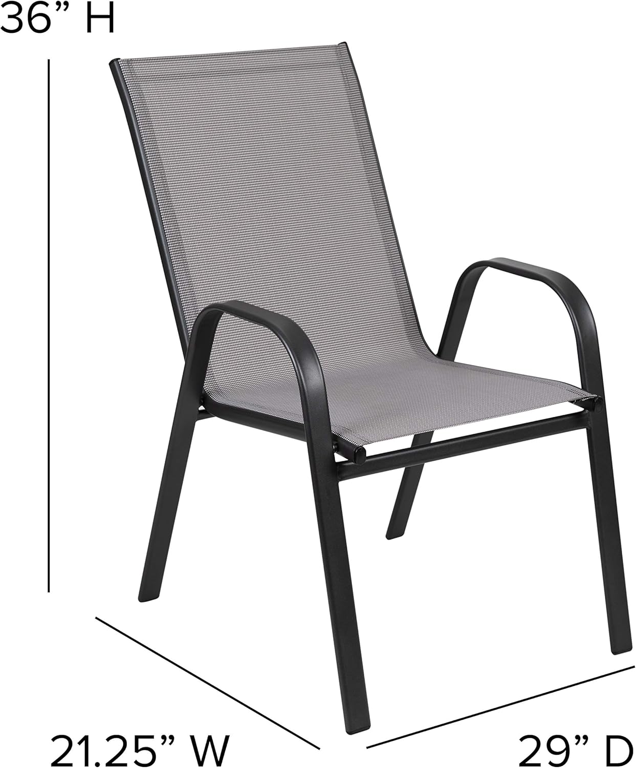 FLASH FURNITURE Brazos Series Outdoor Stackable Patio Chairs with Flex Comfort Material