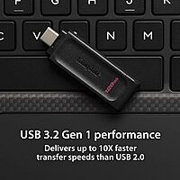 Kingston DataTraveler 70 64GB Portable and Lightweight USB-C flashdrive with USB 3.2 Gen 1 speeds DT70/64GB