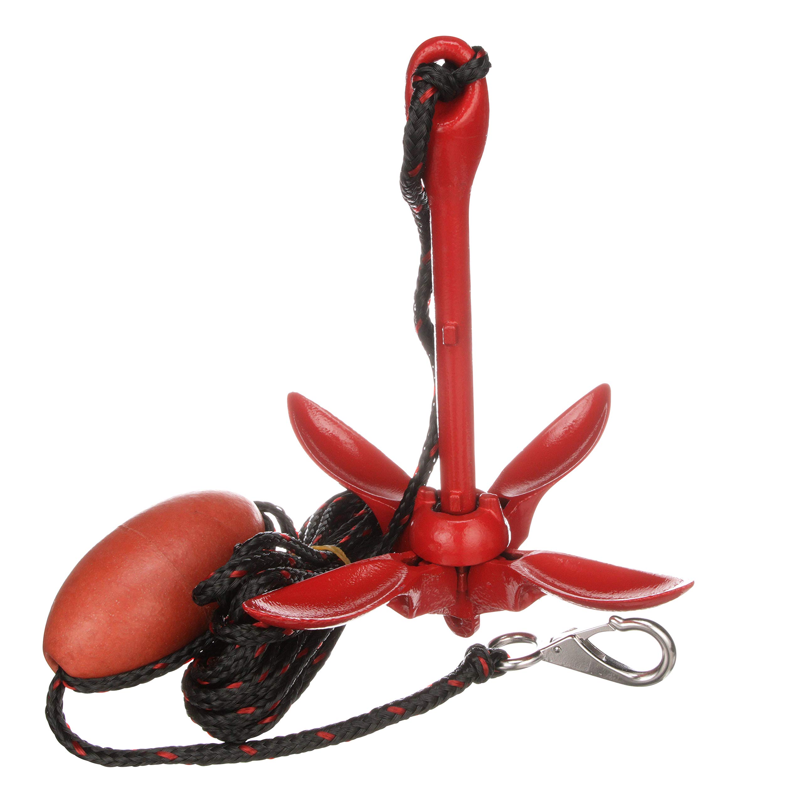 attwood 11969-4 Grapnel Anchor System, 3.5-Pound Anchor, 25 Feet of Rope, Marker Buoy, Snap Hook, Nylon Storage Case