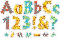 Barker Creek 4" Letter Pop-Outs 2-Pack, Moroccan, Jazz Up Your Bulletin Boards with These Colorful Letters, 510 Upper and Lowercase Letters, Numbers & Punctuation Marks, 4" (3645)