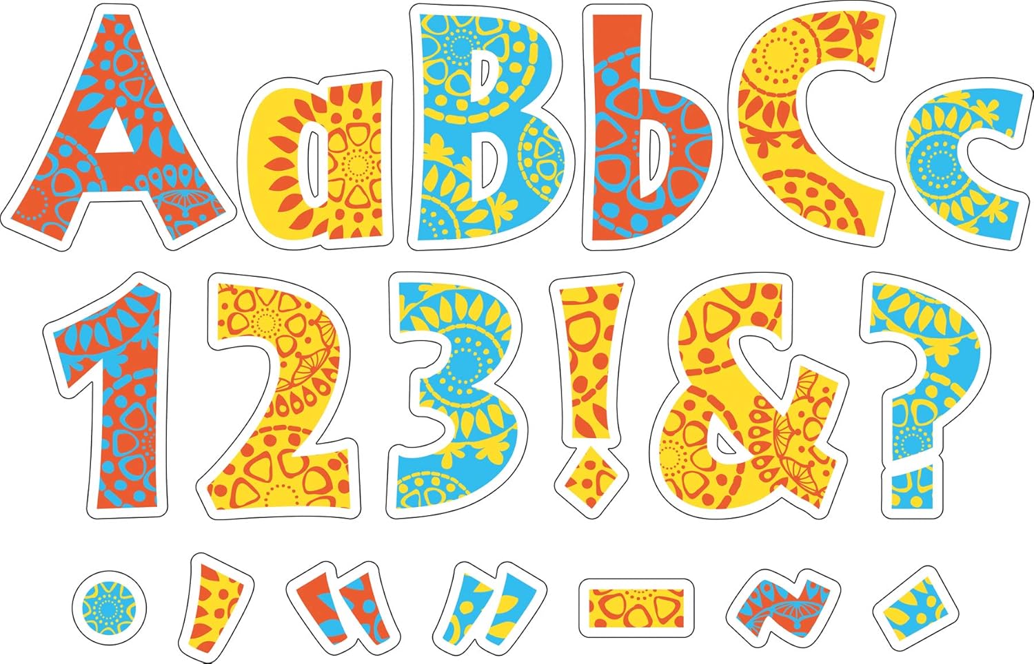 Barker Creek 4" Letter Pop-Outs 2-Pack, Moroccan, Jazz Up Your Bulletin Boards with These Colorful Letters