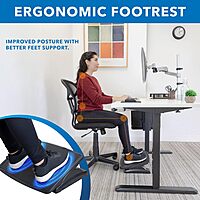 Mount-It! Ergonomic Footrest for Office or Home | Under Desk Tilting Footrest | Adjustable Desk Foot Rest with Massaging Surface and 3 Tilt Positions