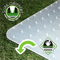FLOORTEX Polypropylene Rectangular Chair Mat for Low-Pile Carpets