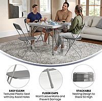 Flash Furniture Hercules Series Commercial-Grade Plastic Folding Chair - 650LB Weight Capacity