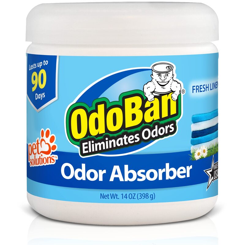 OdoBan Solid Odor Absorber Air Freshener, Fresh Linen Scent, 14 Oz
