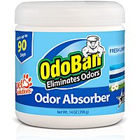OdoBan Solid Odor Absorber Air Freshener, Fresh Linen Scent, 14 Oz