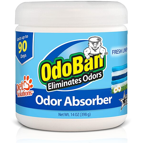 OdoBan Solid Odor Absorber Air Freshener, Fresh Linen Scent, 14 Oz