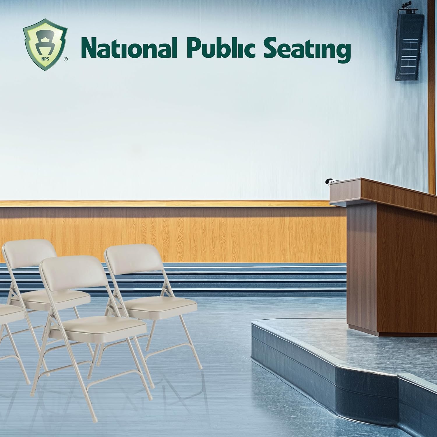 National Public Seating 1300 Series Premium Padded Upholstered Folding Chairs