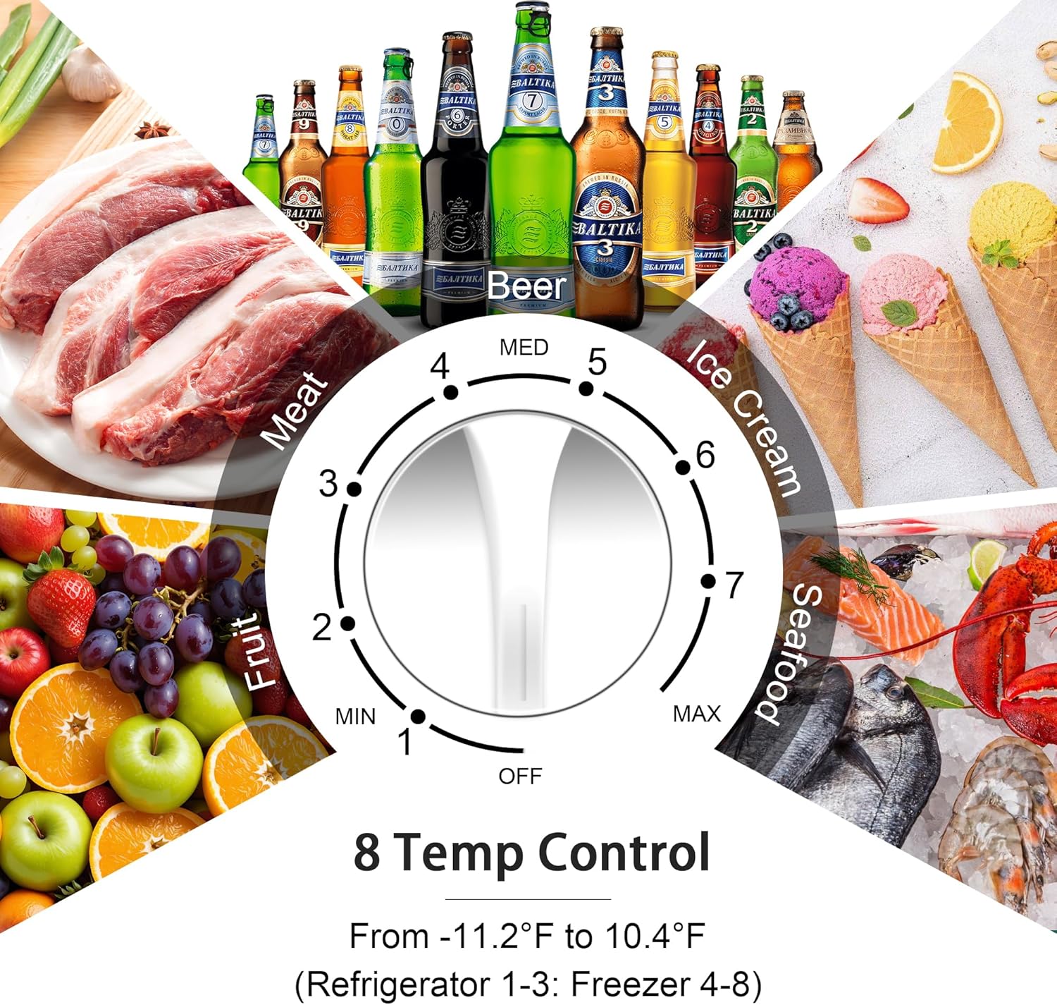 Congelador de pecho de 9 pies cúbicos, color blanco Congelador de pecho de 9 pies cúbicos, color blanco