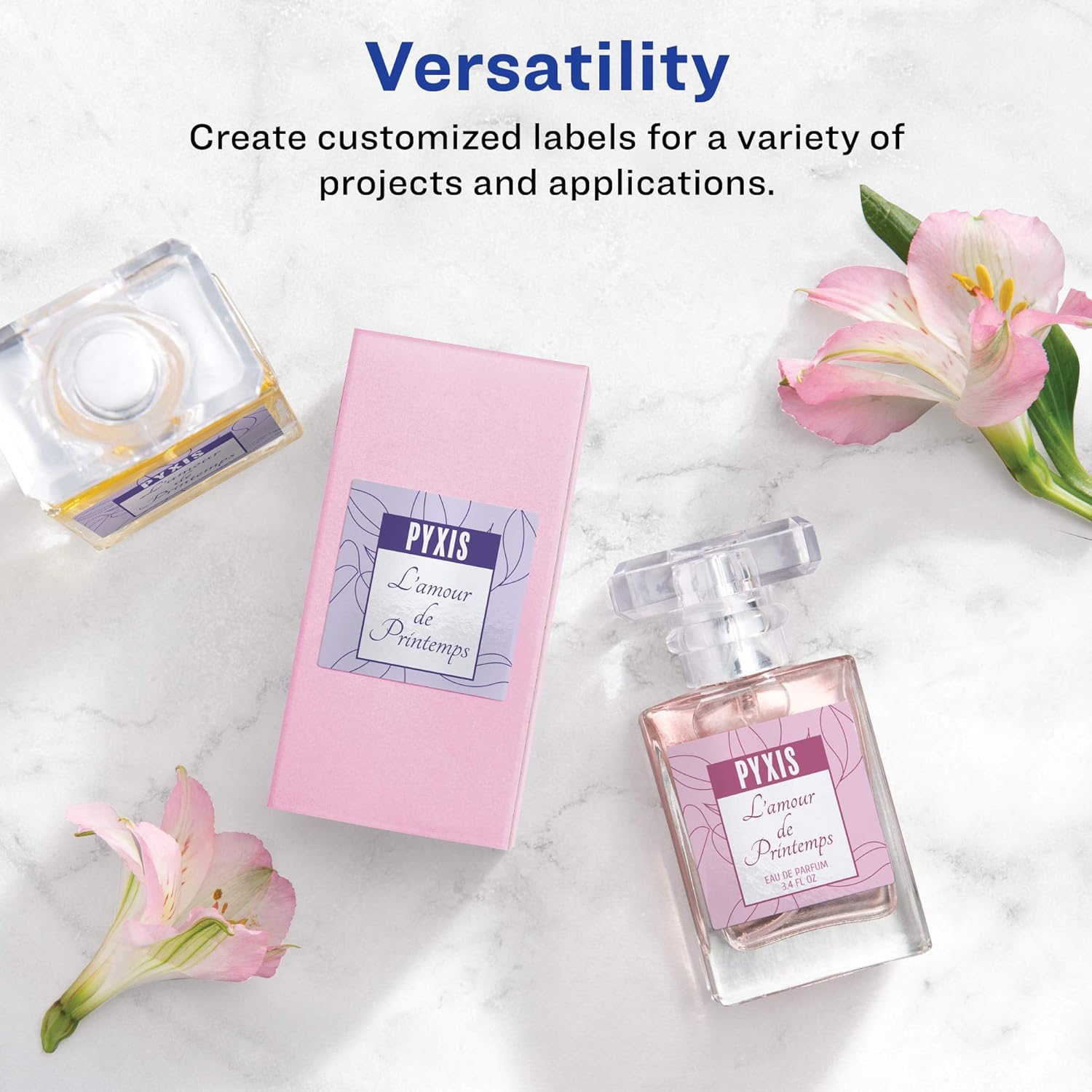 Avery Glossy Permanent Square Labels with Sure Feed, 2in x 2in, White