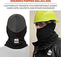 Balaclava with Spandex Top, Comfortable Wear Under Helmet, Winter Face Mask, Ergodyne N-Ferno 6822,Black One Size