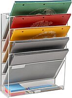Mind Reader 5-Tier Vertical File Holder, Desktop Organizer, Wall Mount