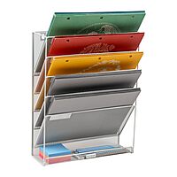 Mind Reader 5-Tier Vertical File Holder, Desktop Organizer, Wall Mount