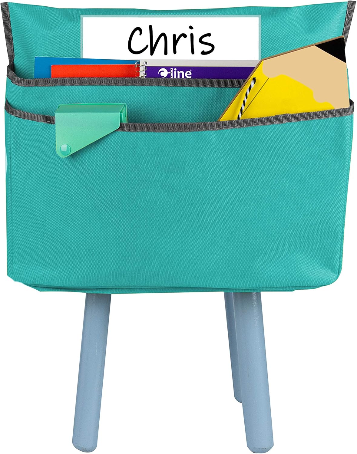 C-LINE Chair Cubbie Over-Chair Organizer (Canvas, Vinyl Pocket)