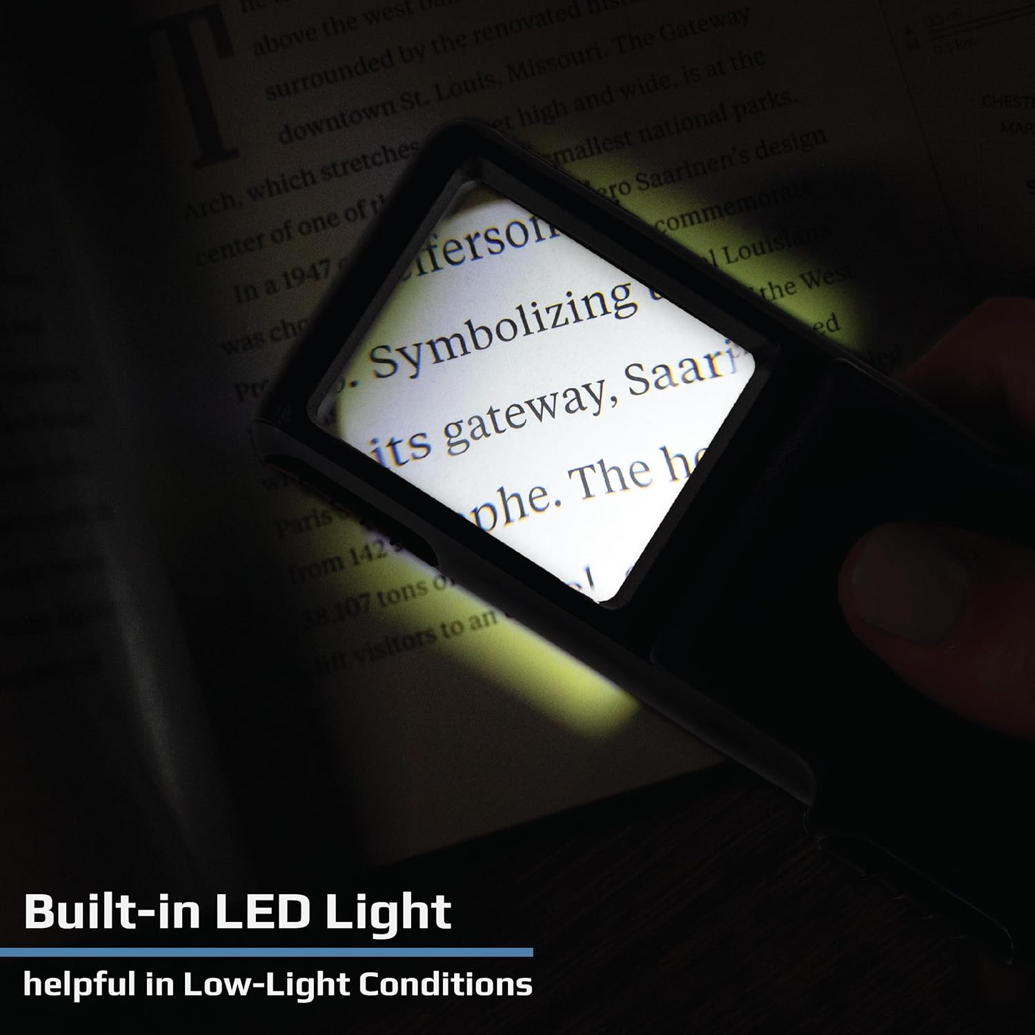 Carson MiniBrite 3x Power LED Lighted Slide Out Magnifier with Protective Sleeve (PO-25) Single Pack