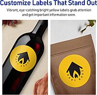 Avery Printable Round Labels, Sure Feed Technology, 3.5" Diameter, Bright Yellow Labels, Print-to-The-Edge