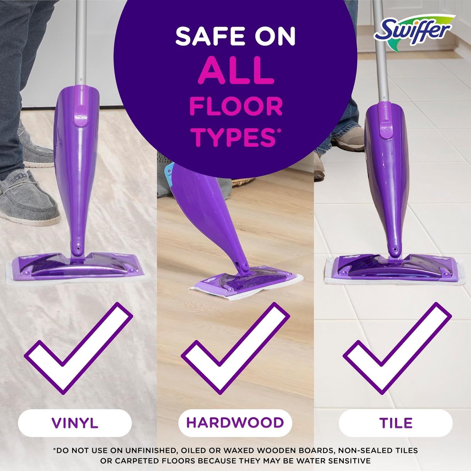Swiffer WetJet Hardwood Floor Cleaner Spray Mop Pad Refill, Bathroom Cleaning Supplies, Hardwood Floor Cleaner