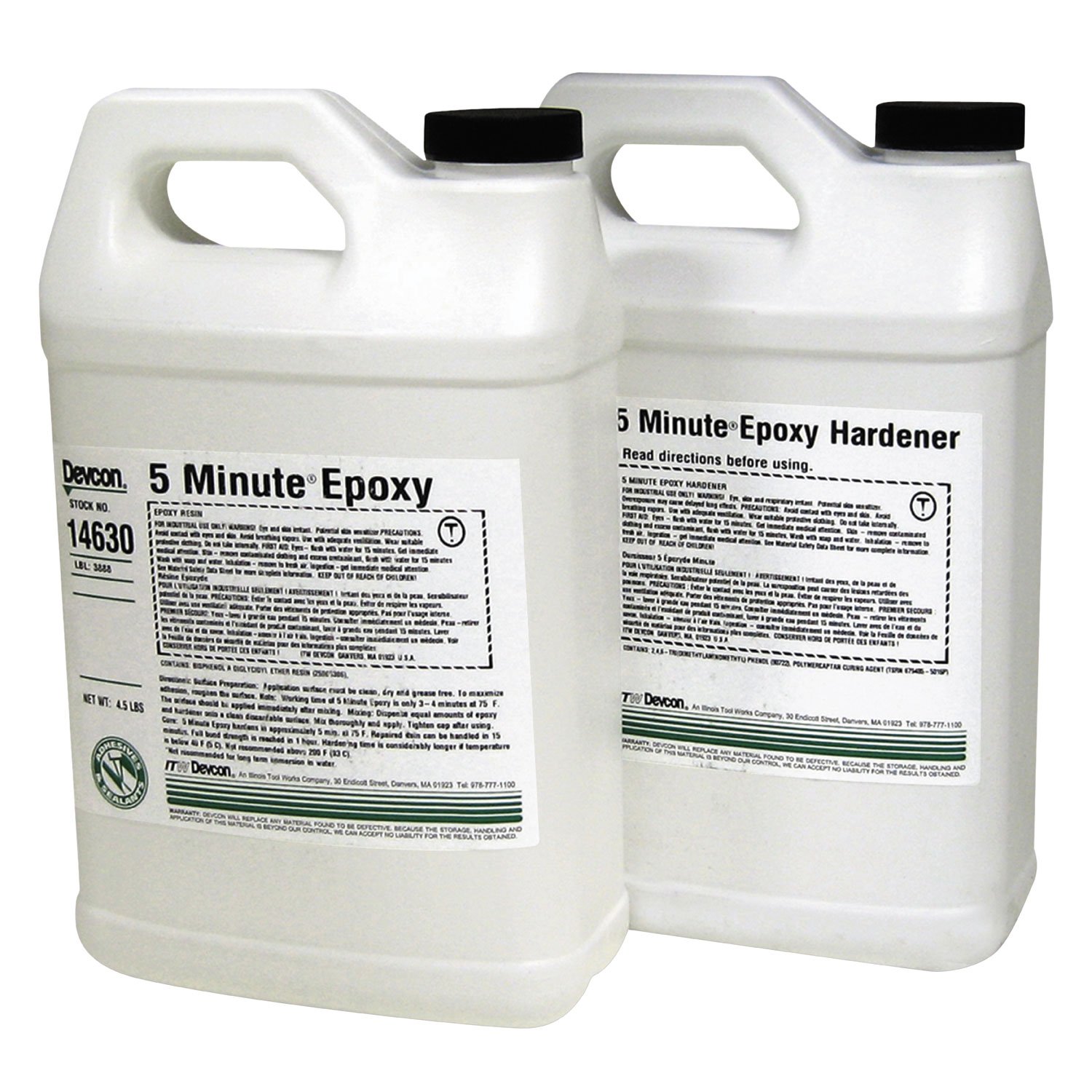 Devcon 14630 Light Amber Epoxy, Begins to Harden in 5 minutes, 9 lb.