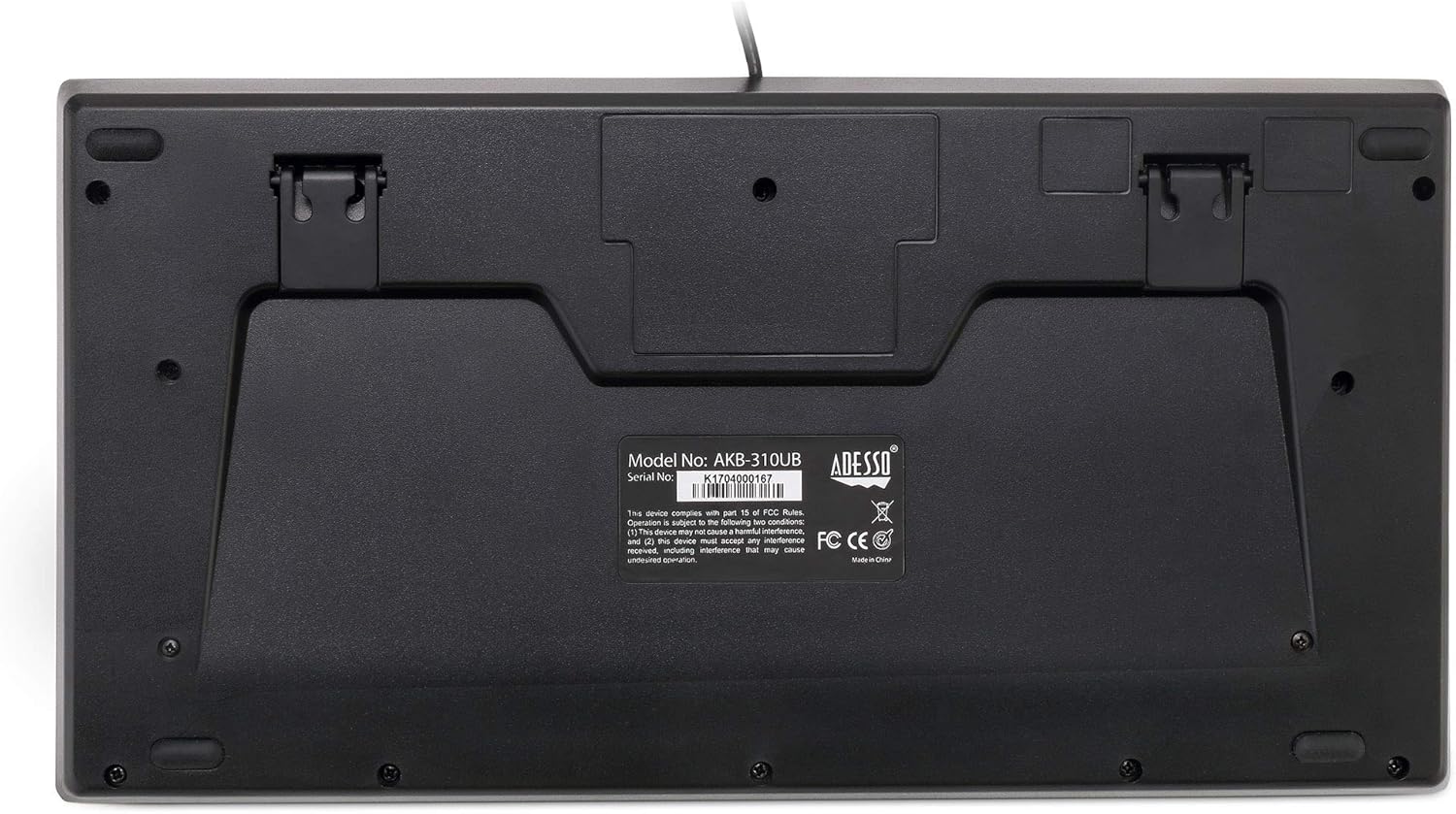 AKB-310UB - Wired USB Mini Trackball USB Keyboard, 87-Key US Layout, Black