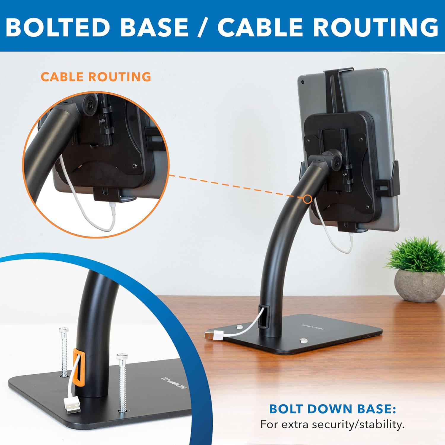 Mount-It! Anti-Theft Tablet Kiosk Countertop Stand | Universal Fit Retail Tablet Stand Compatible with 7.9" to 11" iPad