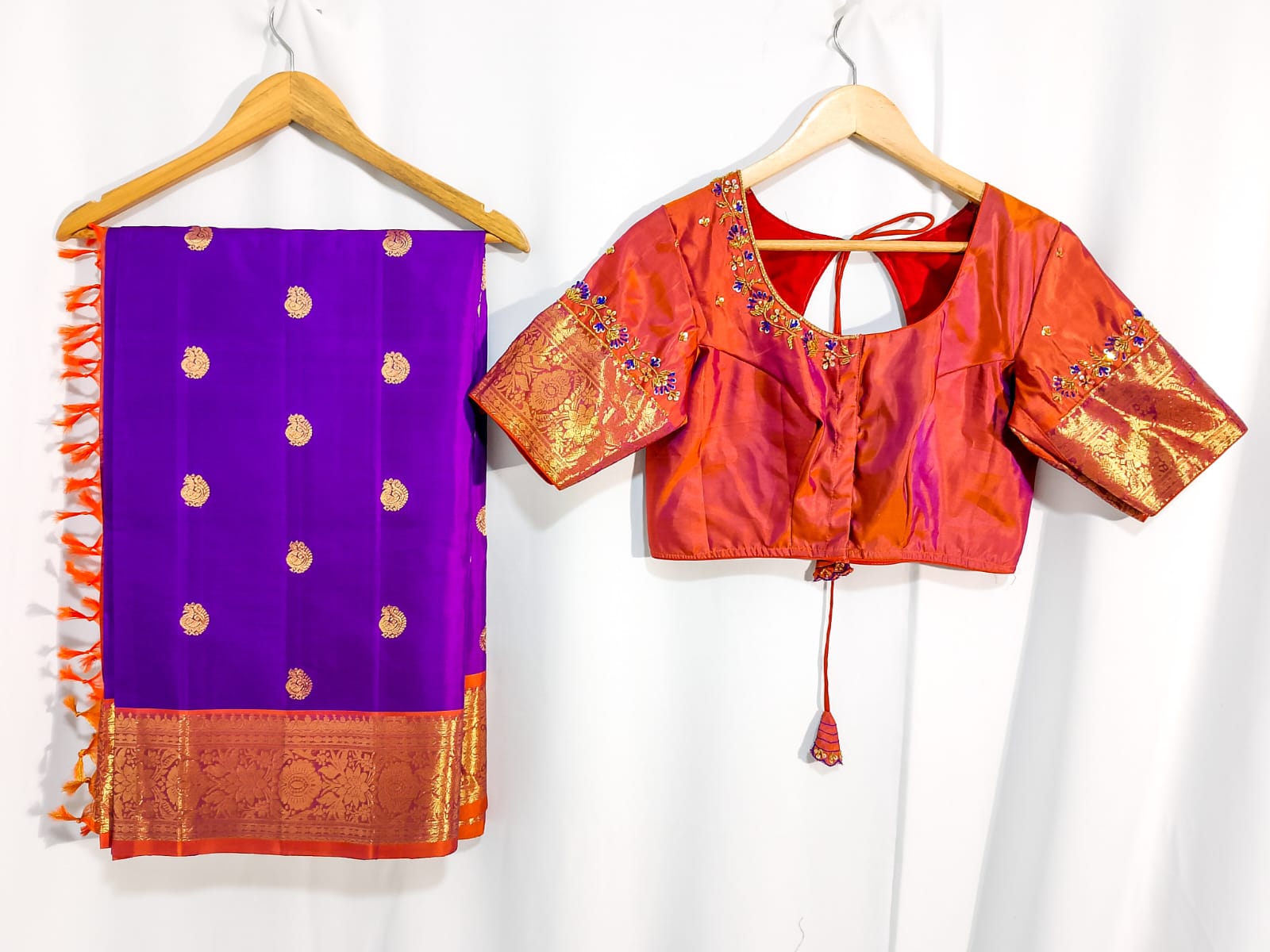 N761:Ready To Ship Beautiful Pure Kanchipattu Saree With Stitched Maggam Work Blouse N761:Ready To Ship Beautiful Pure Kanchipattu Saree With Stitched Maggam Work Blouse