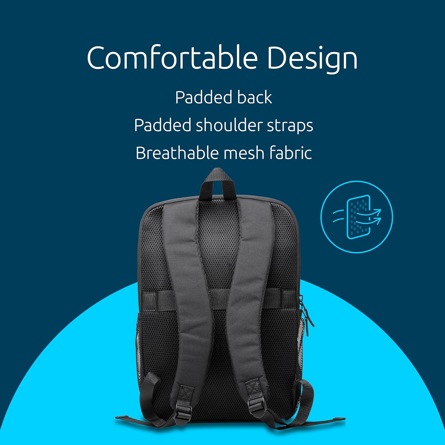 KENSINGTON Laptop Backpack — Padded Shoulder Straps, Side Pocket