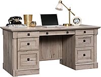 Sauder Palladia Executive Desk with Keyboard Tray and Cord Management