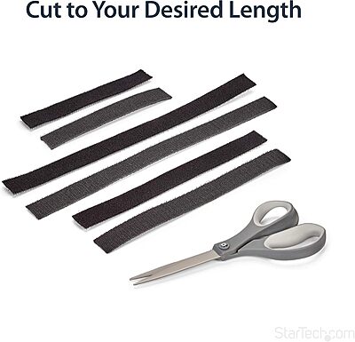 StarTech.com Hook and Loop Roll - Cut-to-Size Reusable Cable Ties - Black