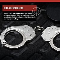 ASP Sentry Handcuffs, Professional Grade with Stainless Steel Frames, Forged Steel Bows, Dual-Sided Keyways, and Double Lock Slots for Tactical Gear and Equipment Chain