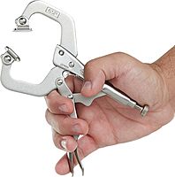 IRWIN Tools VISE-GRIP 18 The Original Locking C-Clamp with Swivel Pads (2” 50mm Clamping Gap) 6" Regular C-Clamp