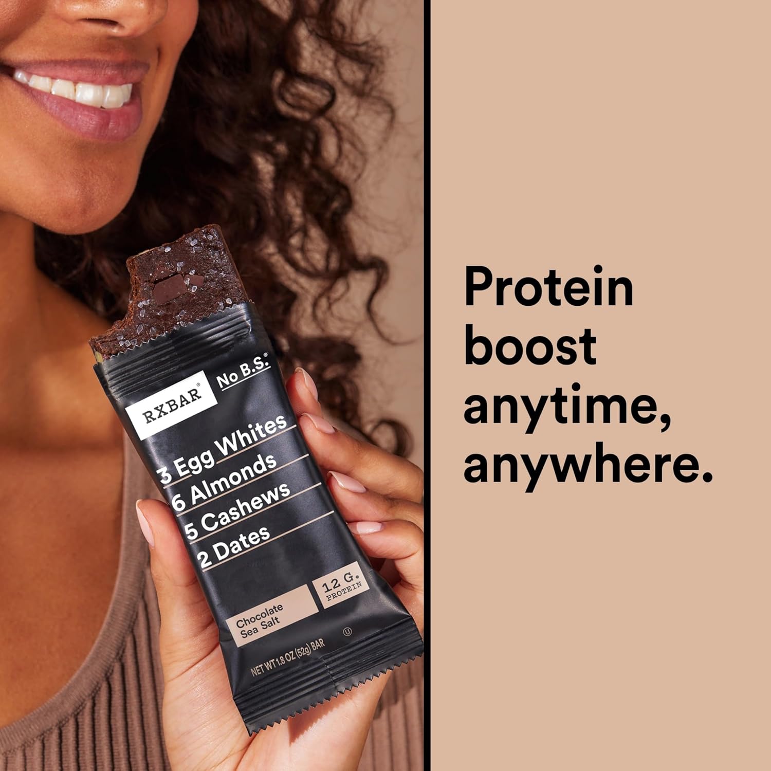RXBAR Protein Bars, Protein Snack, Snack Bars, Chocolate Sea Salt, 22oz Box (12 Bars) Chocolate Sea Salt 1.83 Ounce (Pack of