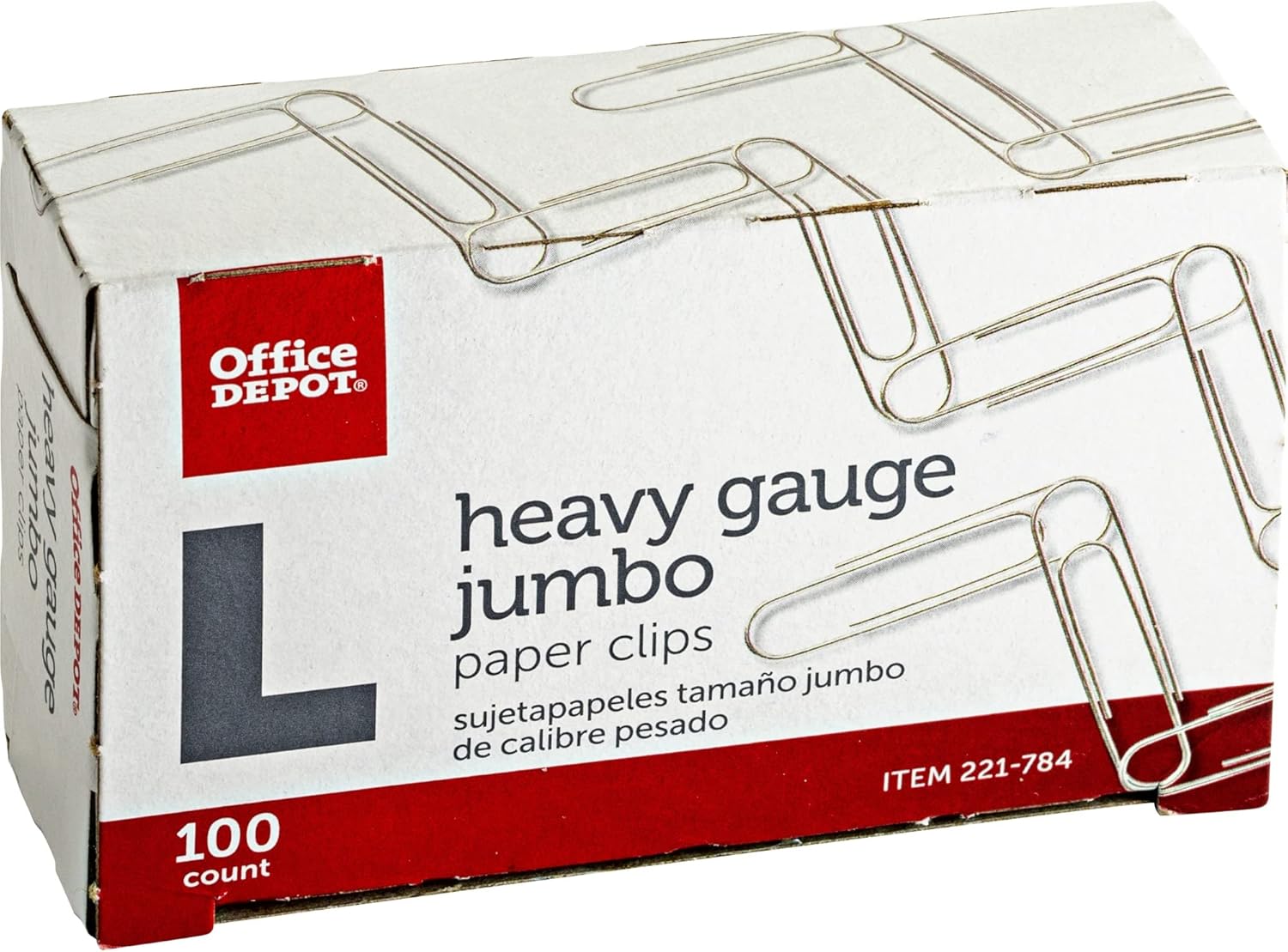 Office Depot Brand Paper Clips, 500 Total, Jumbo, Silver, 100 Per Box, Pack Of 5 Boxes