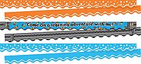 Barker Creek Double-Sided Scalloped Edge Border, Learning Adventure, Trim Out Bulletin Boards and Create Colorful Displays with 117' of Designer Double-Sided Border, 2.25" x 117', Set of 3 (4030)