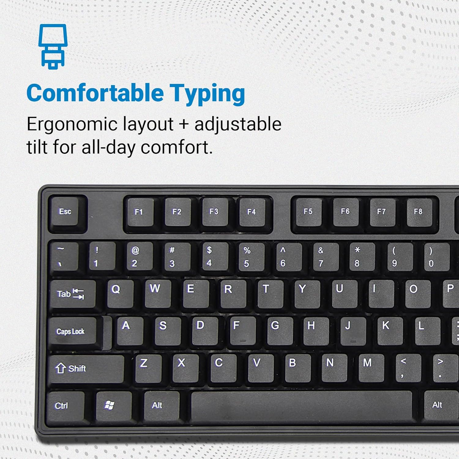Manhattan Wireless Keyboard and Mouse Combo - Full-Size USB Wireless Keyboard Mouse Set with 2.4GHz Dongle for PC Computer