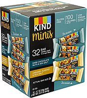 KIND Minis Dark Chocolate Nuts & Sea Salt and Caramel Almond & Sea Salt Variety, 0.7 oz, 32 Count