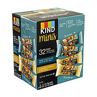 KIND Minis Dark Chocolate Nuts & Sea Salt and Caramel Almond & Sea Salt Variety, 0.7 oz, 32 Count