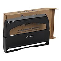 Safe-T-Gard 1/2 Fold Toilet Seat Cover Dispenser by GP PRO (Georgia-Pacific); Black; 57748; 16.375" W x 2.500" D x 11.750" H