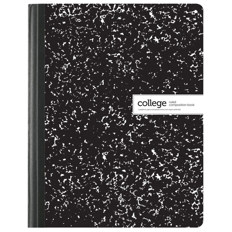 Office Depot® Brand Composition Books, 7-1/2" x 9-3/4", College Ruled, 100 Sheets, Black/White, Case Of 24 Notebooks