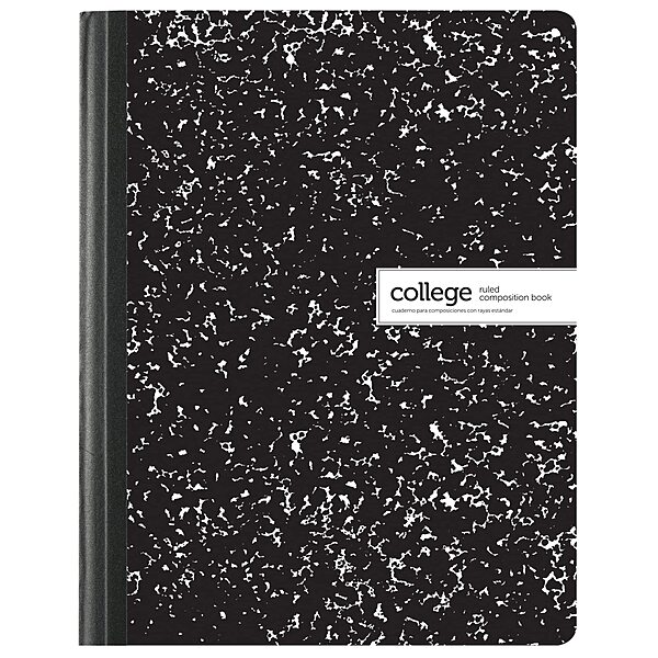 Office Depot® Brand Composition Books, 7-1/2" x 9-3/4", College Ruled, 100 Sheets, Black/White, Case Of 24 Notebooks