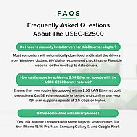 Plugable 2.5G USB-C and USB to Ethernet Adapter – Dual-Connector 2-in-1 USB-C to RJ45 2.5Gbps LAN