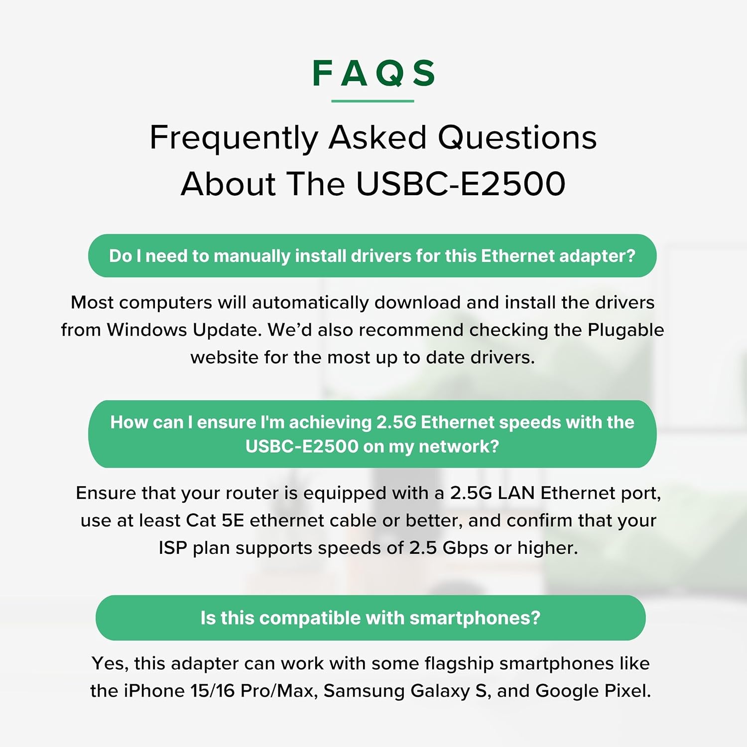 Plugable 2.5G USB-C and USB to Ethernet Adapter – Dual-Connector 2-in-1 USB-C to RJ45 2.5Gbps LAN