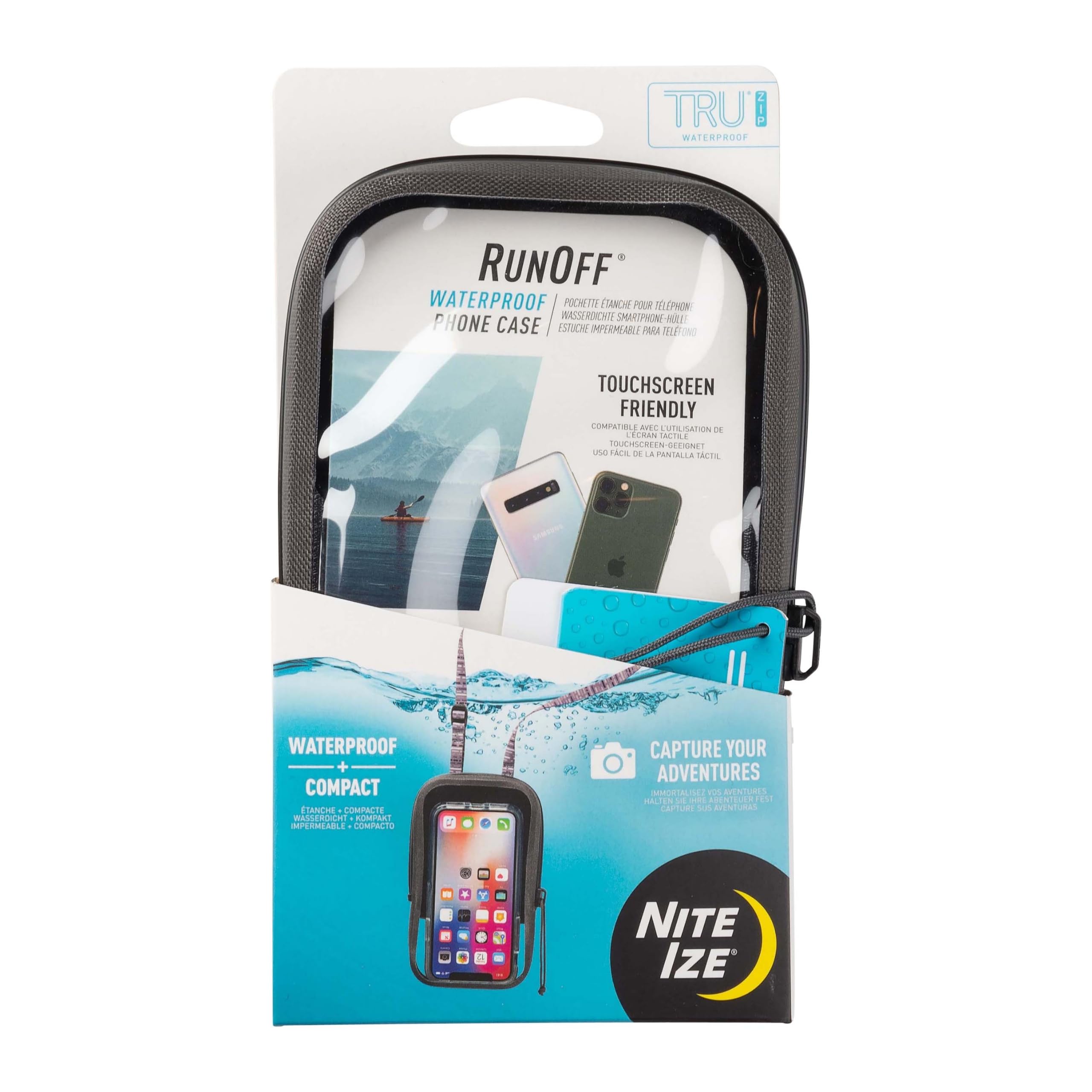 Nite Ize Runoff Waterproof Phone Case with TRU Zip Technology - IP67 Waterproof Phone Case & Lanyard
