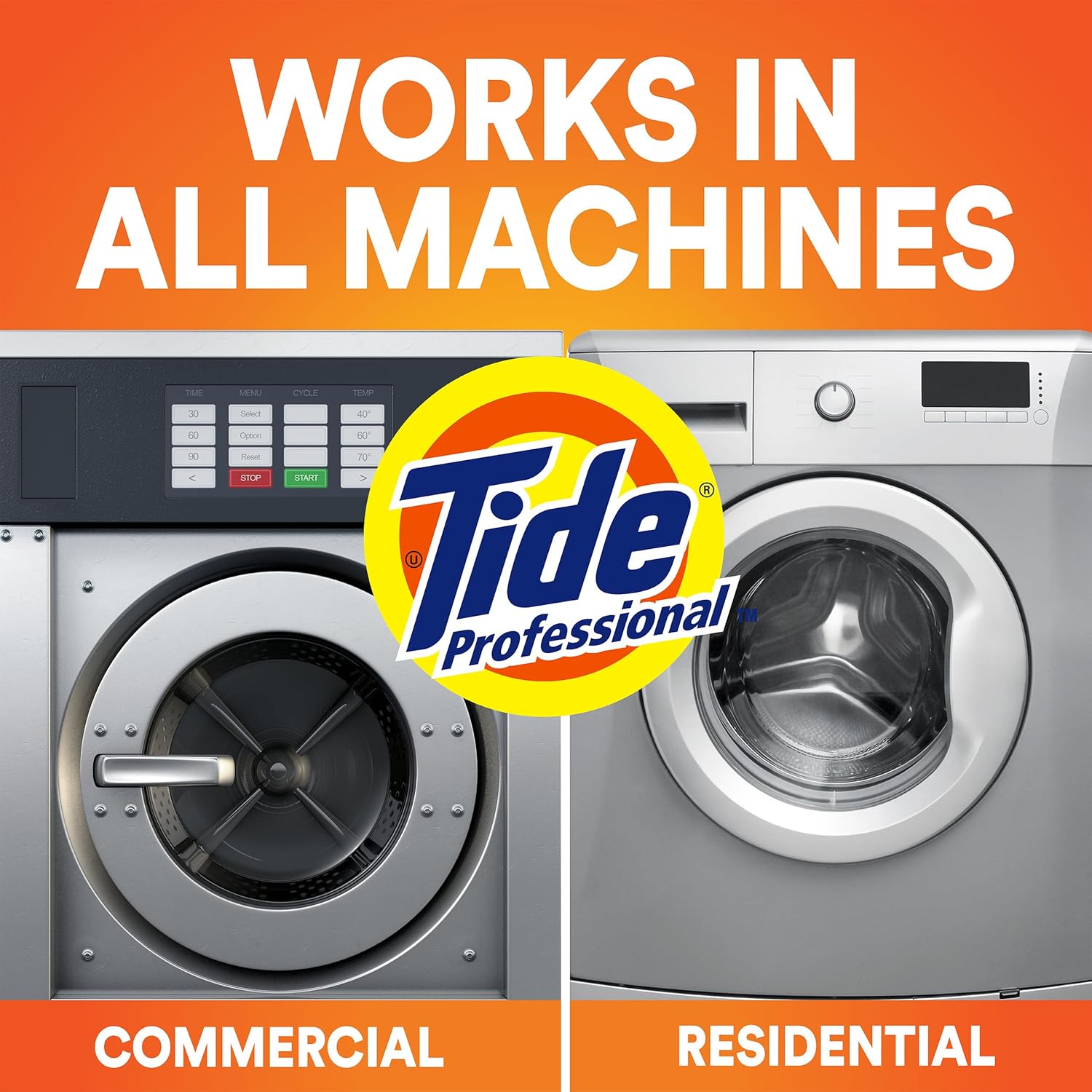 Tide Professional Commercial Liquid Laundry Detergent, Floral, 105 Fl oz, 80 Loads (4-Pack)