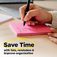 Post-it Super Sticky Notes, 10 Sticky Note Pads, 1.875 x 1.875 in., School Supplies, Office Products, Sticky Notes for Vertical Surfaces, Monitors, Walls and Windows, Canary Yellow 1.9" x 4"