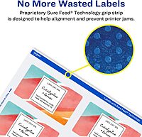 Avery Durable Waterproof Rectangle Labels, Sure Feed Technology, 2" x 2.75", 80 Total