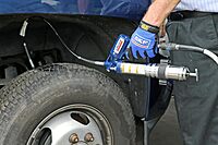 Lincoln 1142 Lever Action Manual Grease Gun with Rigid Extension, Premium Dual Lip Follower, Jam Proof Toggle Mechanism