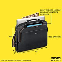 Solo New York Briefcase - Laptop Carrying Bag for Women & Men, Brief for Travel & Work