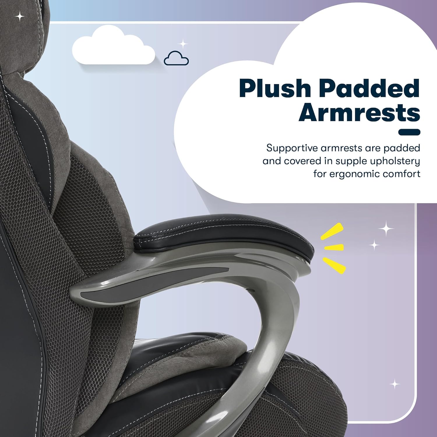 Serta Jackson Big and Tall Executive Home Office Chair with Smart Layers Technology, Wide Seat Cushion