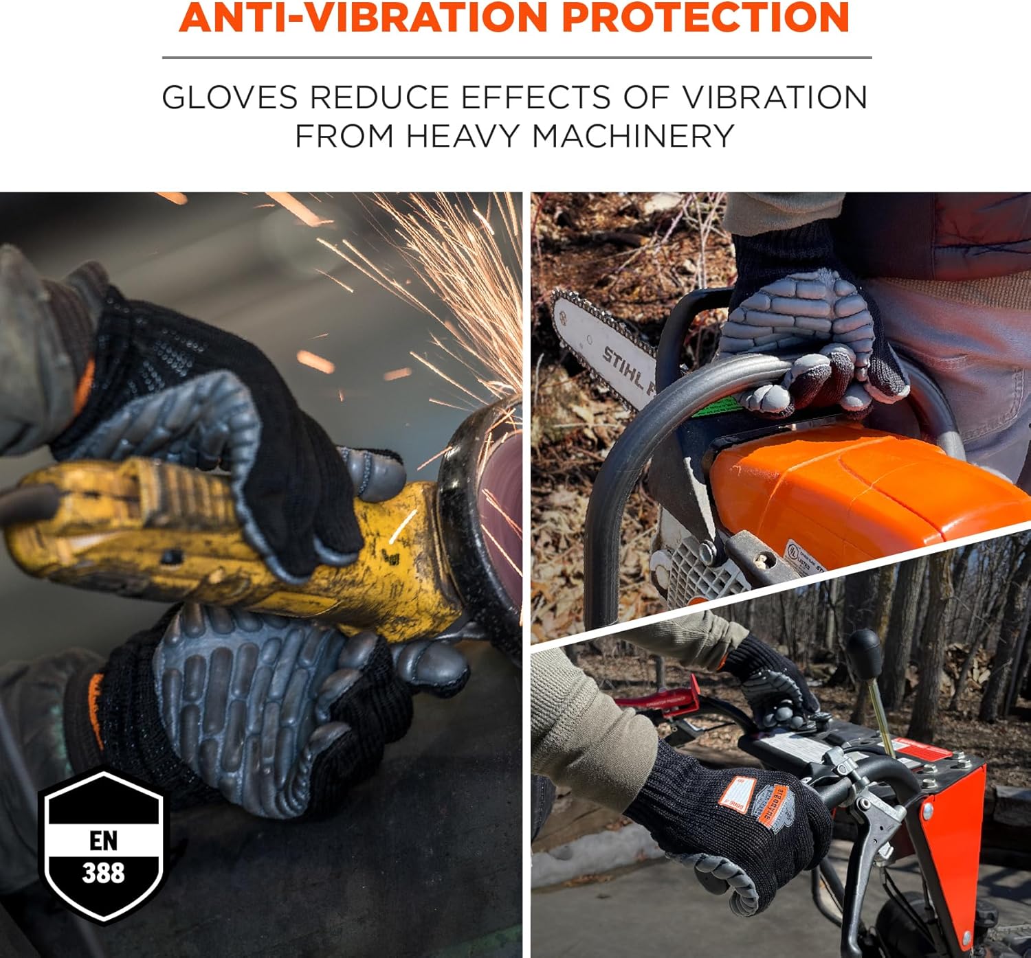 ERGODYNE ProFlex 9000 Certified Lightweight Anti-Vibration Work Gloves